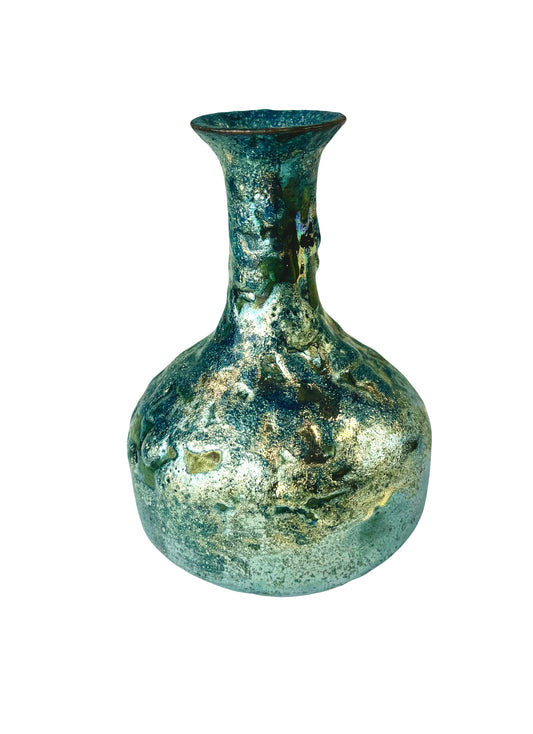 Blue and Gold Luster Fissure Glaze Vase