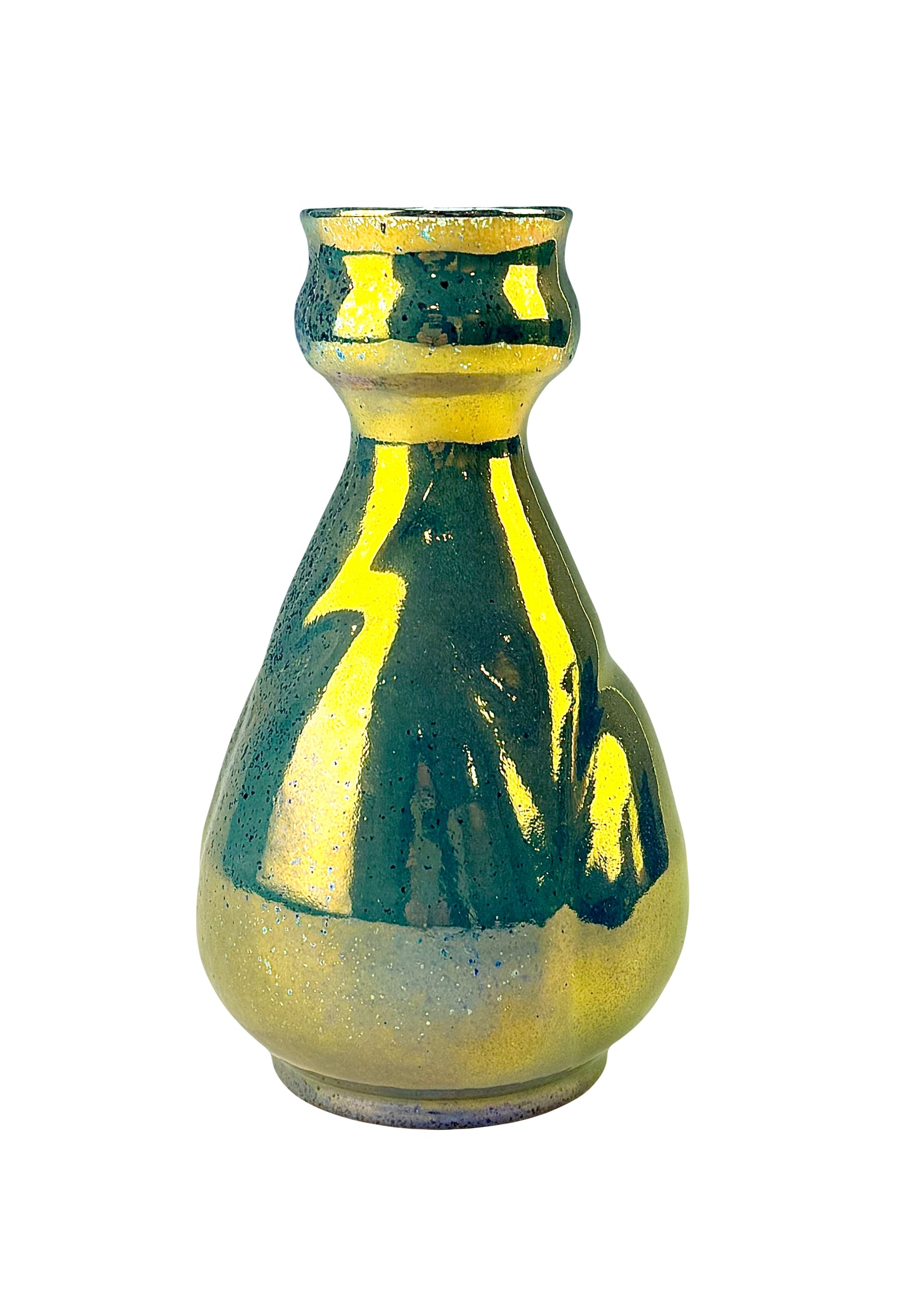 Blue and Gold Speckled Luster Vase