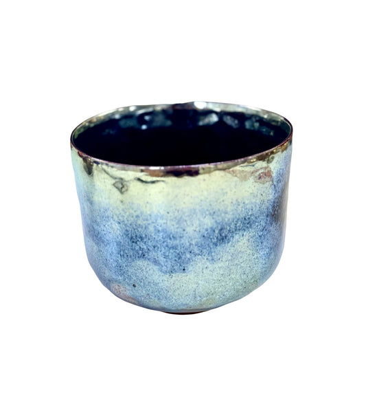 Blue and Silver Luster Glaze Bowl