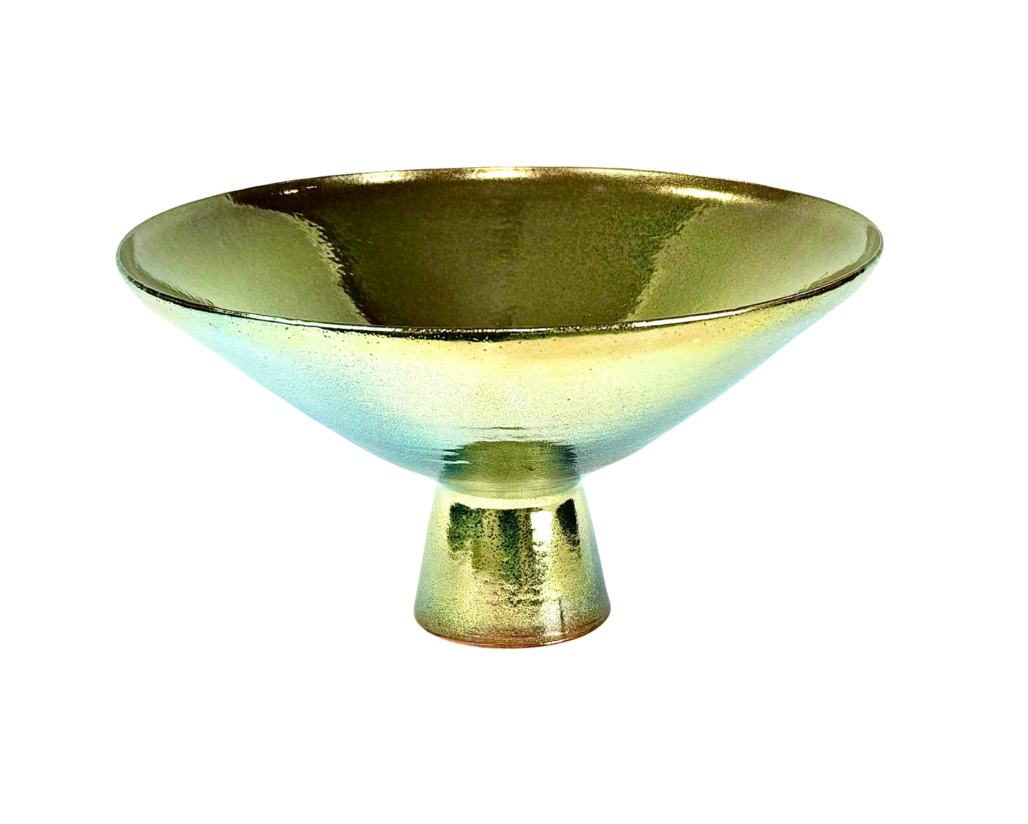 Gold Luster Footed Bowl