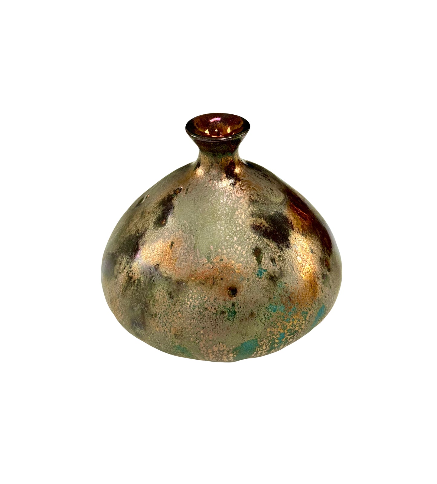 Matte Copper Reticulated Glaze Vase