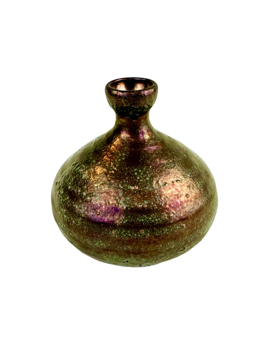 Gold, Bronze and Purple Satin Matte Glaze Vase