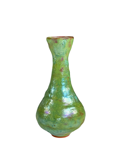 Matte Green and Blue Luster Glaze Vase