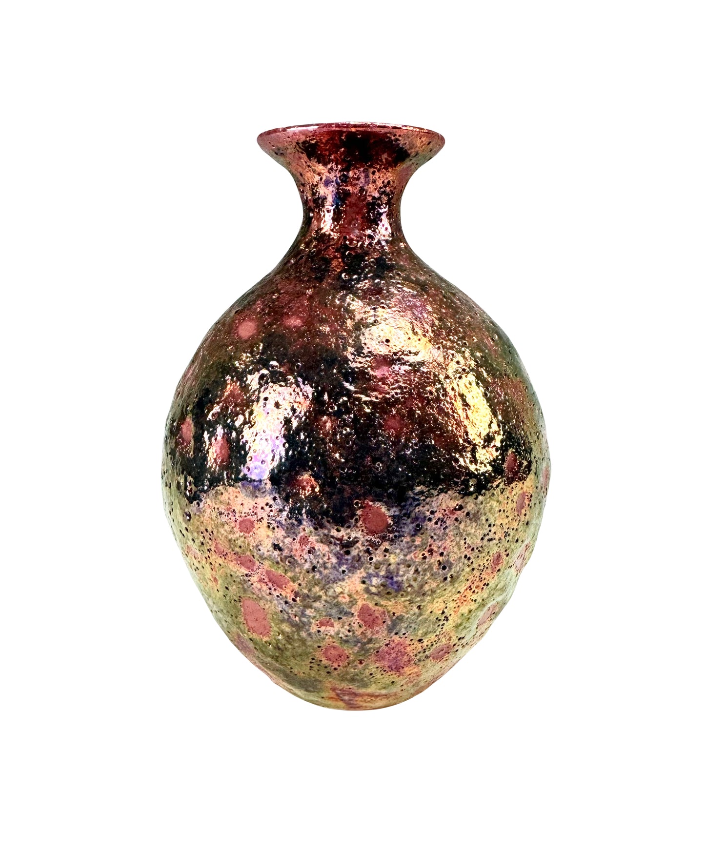 Copper and Gold Speckled Luster Vase