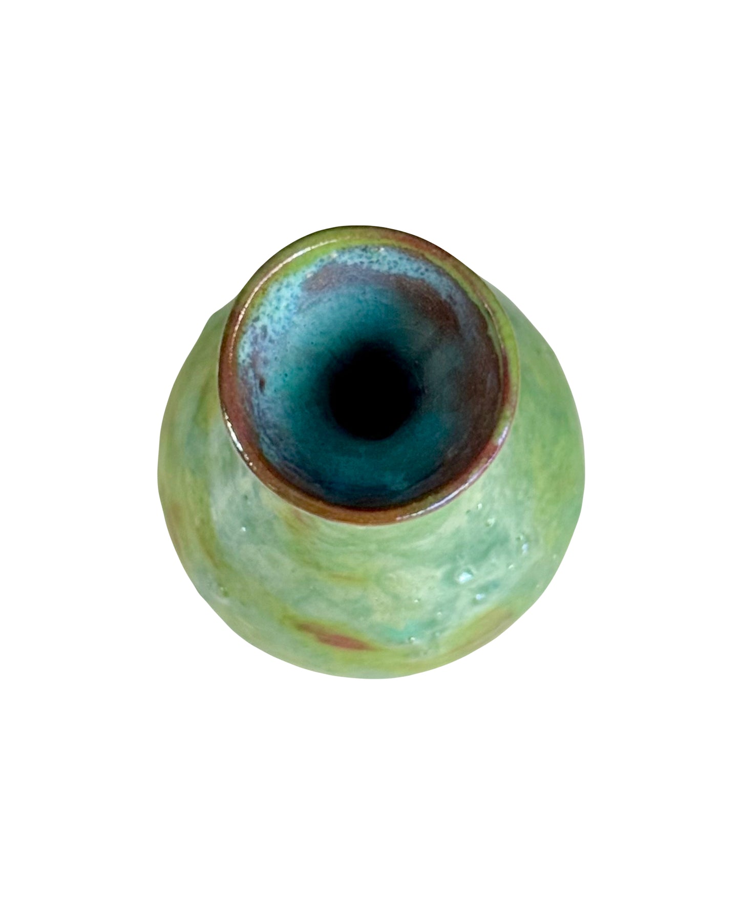 Matte Green and Blue Luster Glaze Vase