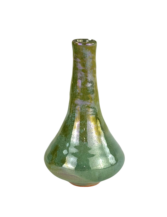 Mossy Green Luster Glaze Vase