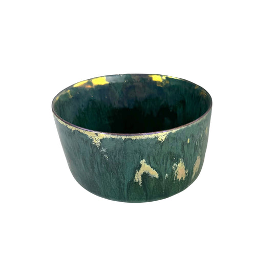 Green and Gold Reticulated Luster Bowl