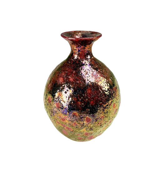 Copper and Gold Speckled Luster Vase