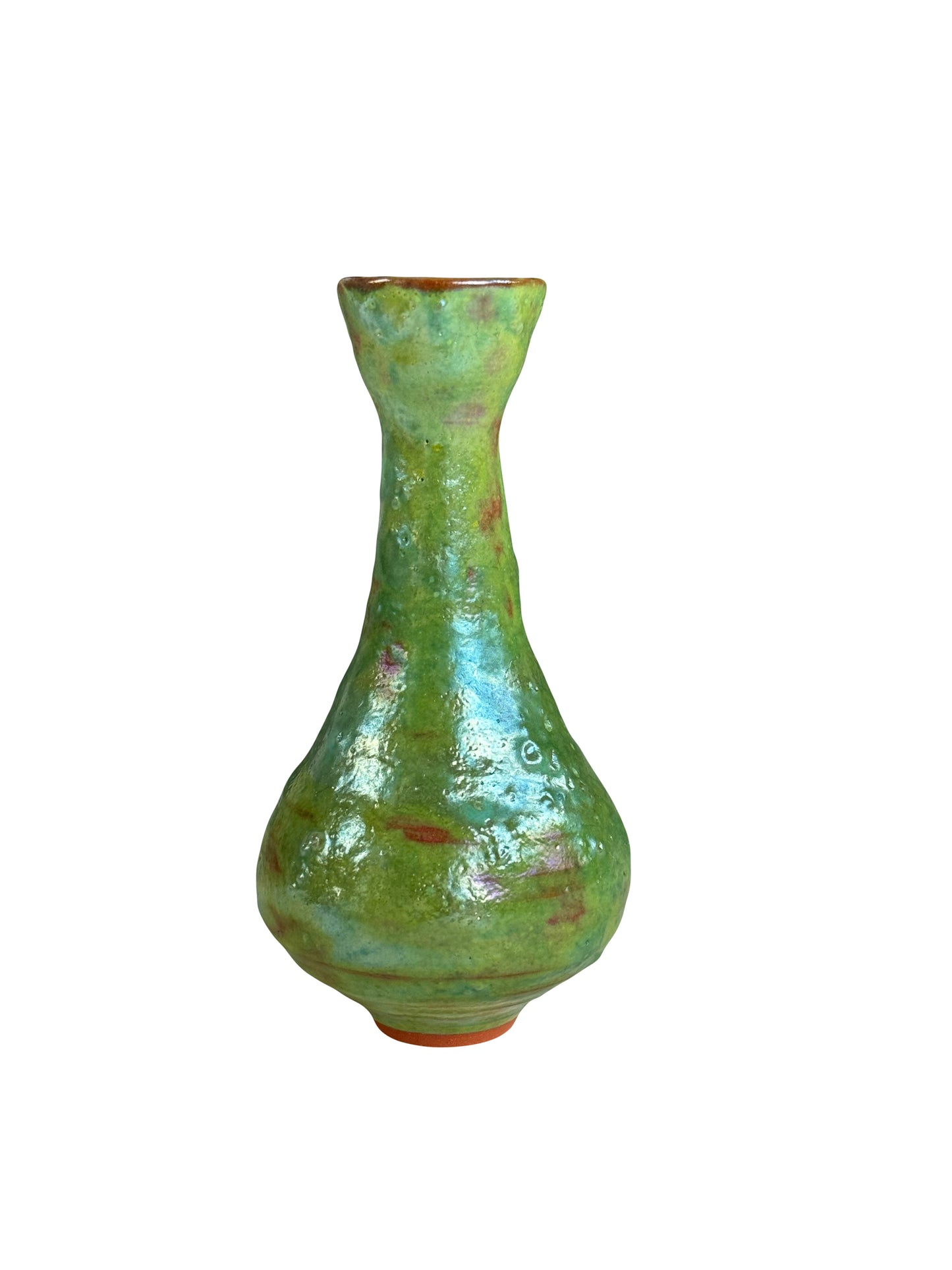 Matte Green and Blue Luster Glaze Vase