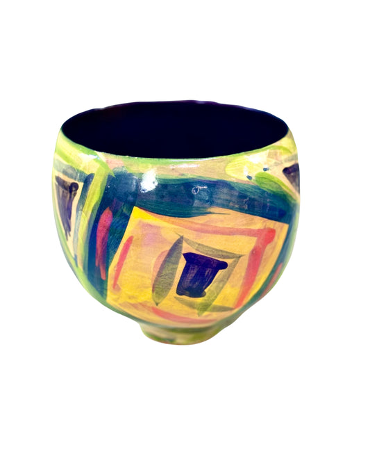 Luster Bowl with Abstract Geometric Pattern #2