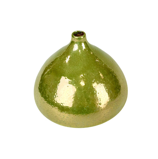 Green Gold Speckled Luster Vase