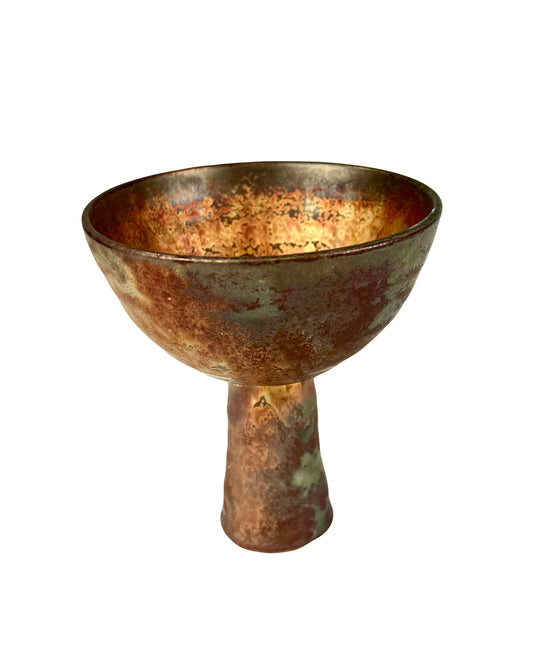 Satin Matte Copper Luster Footed Bowl