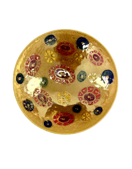 Kaleidoscopic Gold Luster Glaze Bowl