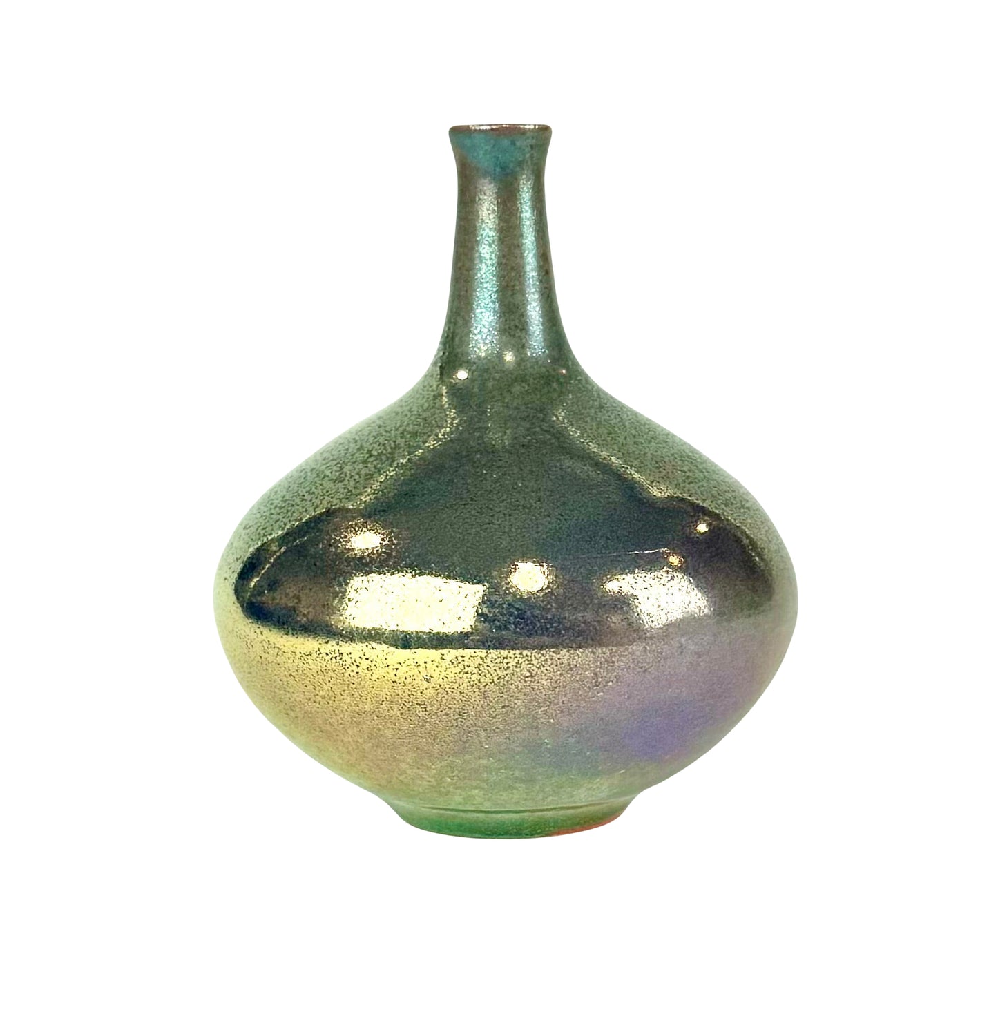 Blue and Gold Speckled Luster Glaze Vase