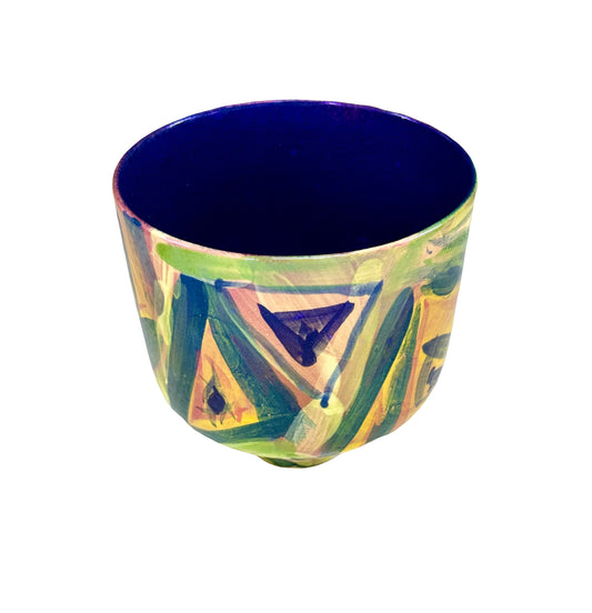 Luster Bowl with Abstract Geometric Pattern