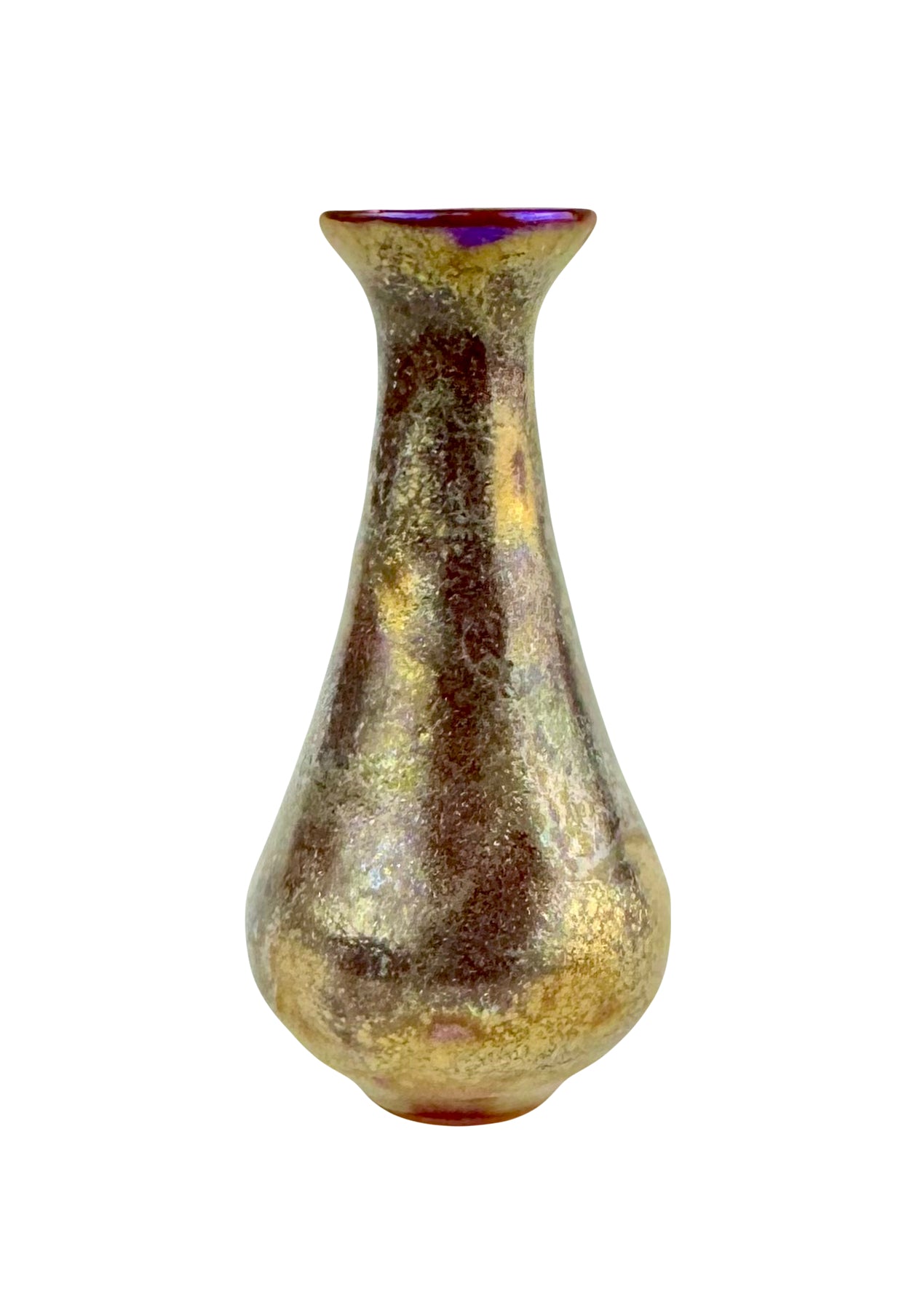 Gold and Purple Reticulated Glaze Vase