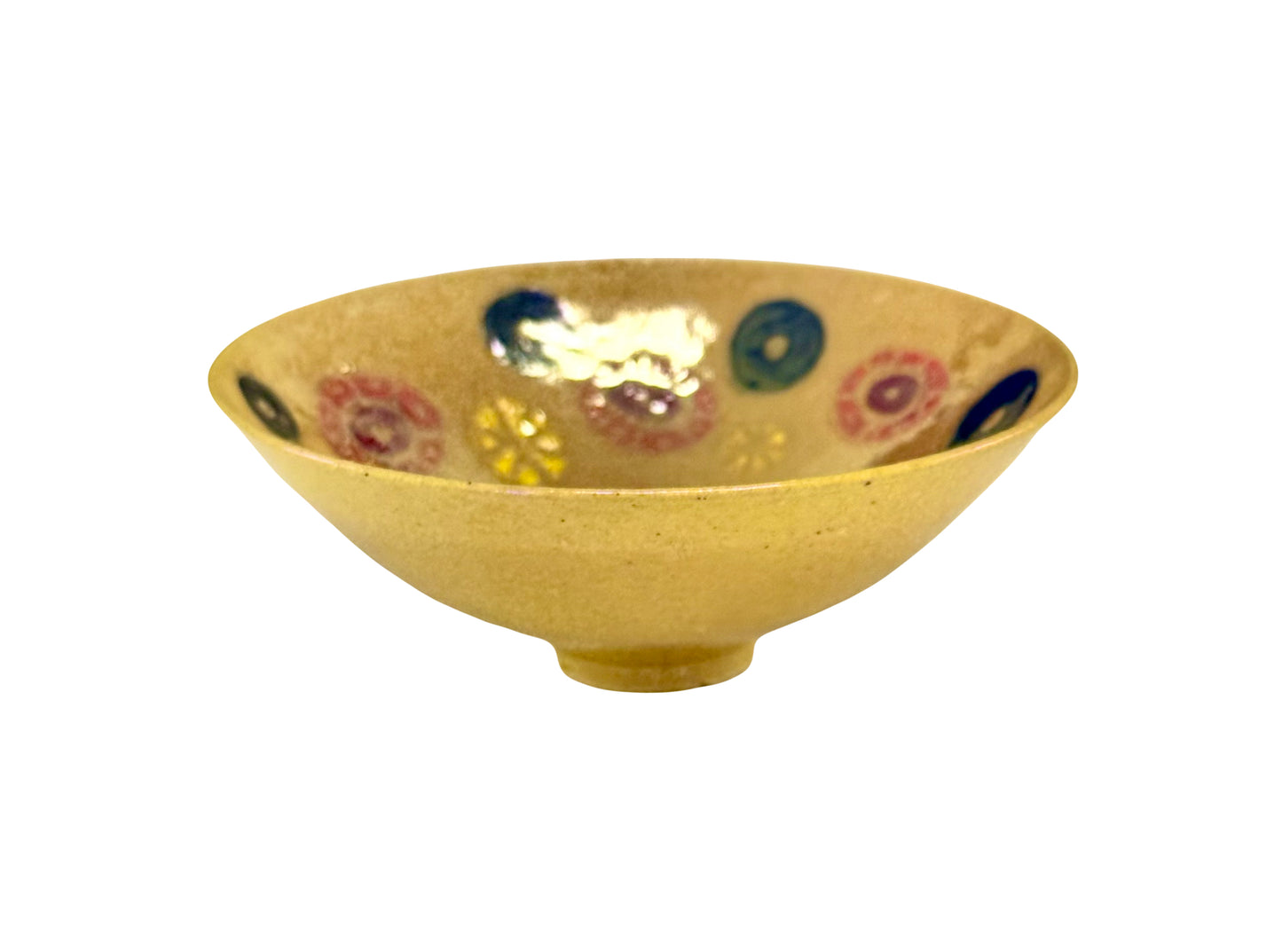 Kaleidoscopic Gold Luster Glaze Bowl