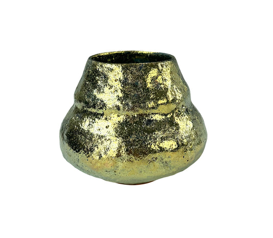 Gold Luster Crater Glazed Vase