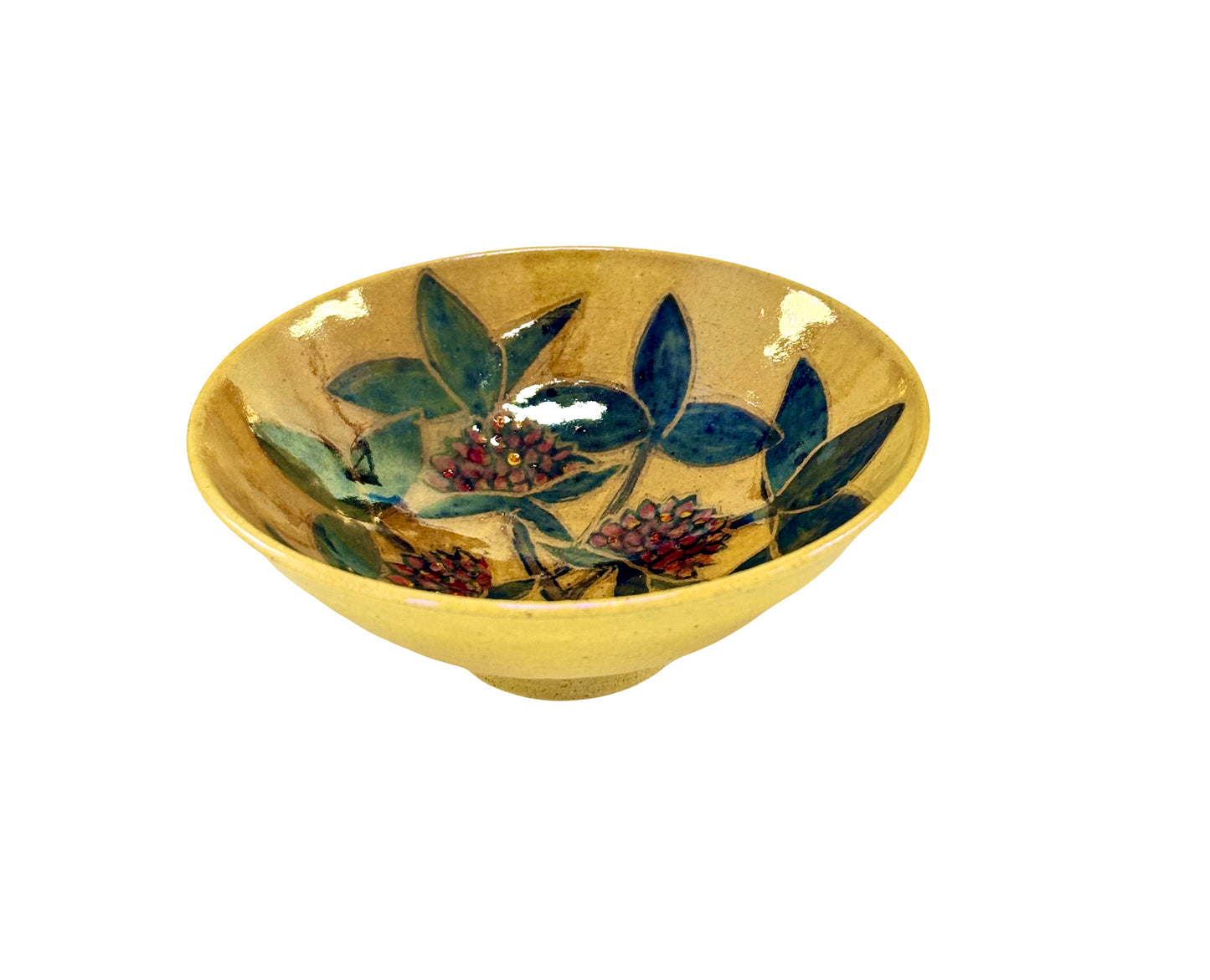 Gold Luster Glaze Bowl with Clover