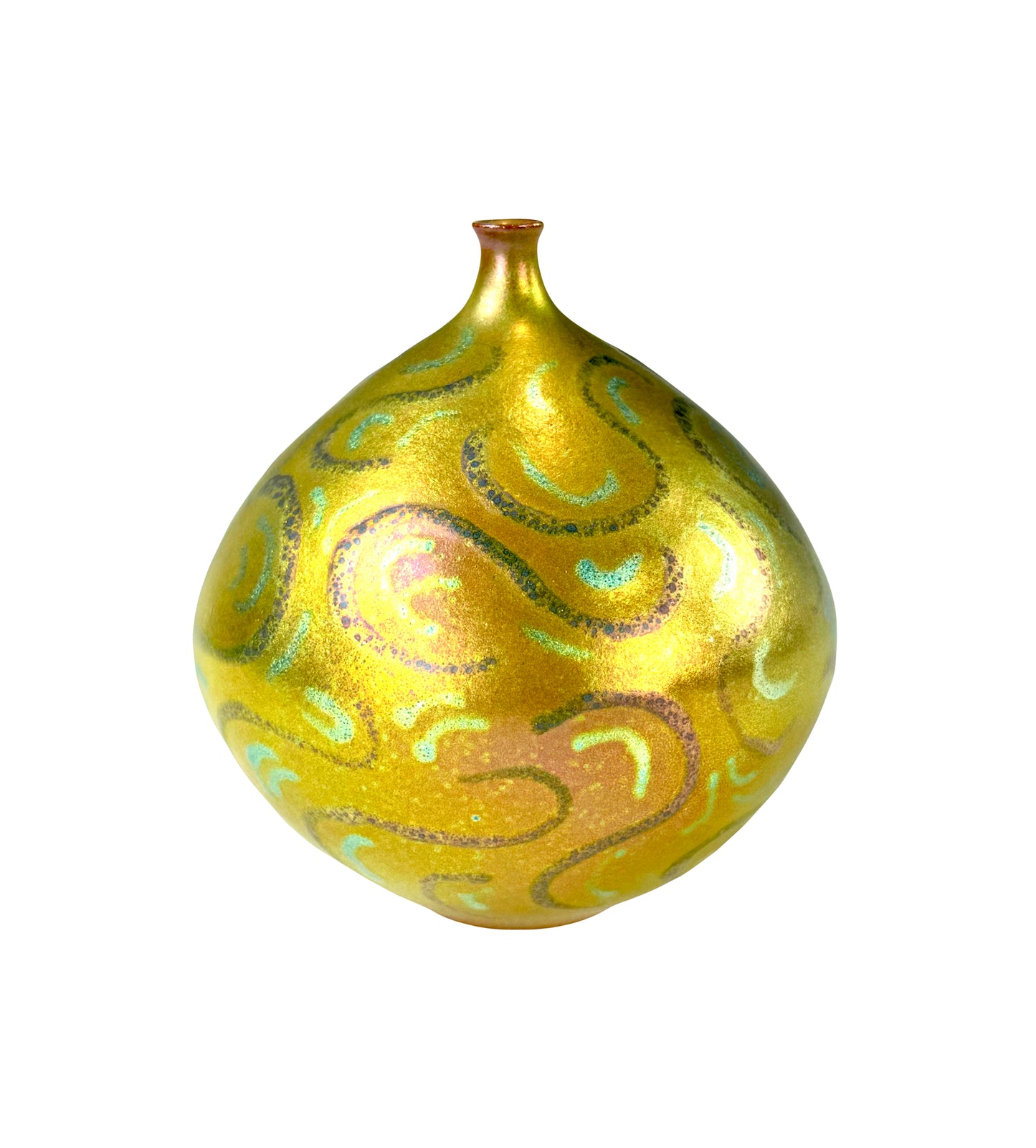 Silkin Green Gold Luster With Glaze Trailing