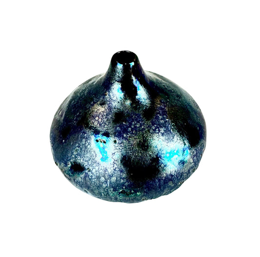 Blue and Purple Reticulated Luster Glaze Vase