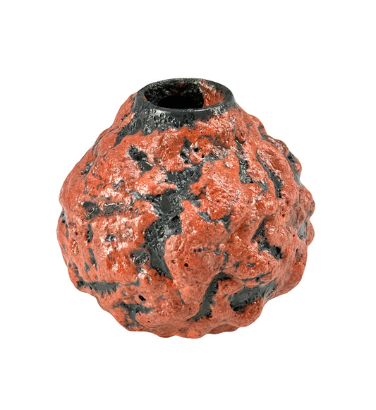 Orange Crater Vase