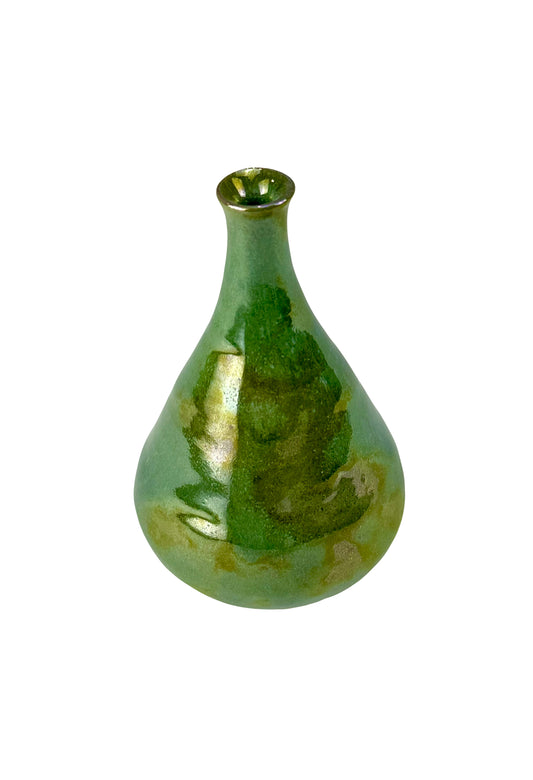 Light Blue and Green Luster Vase