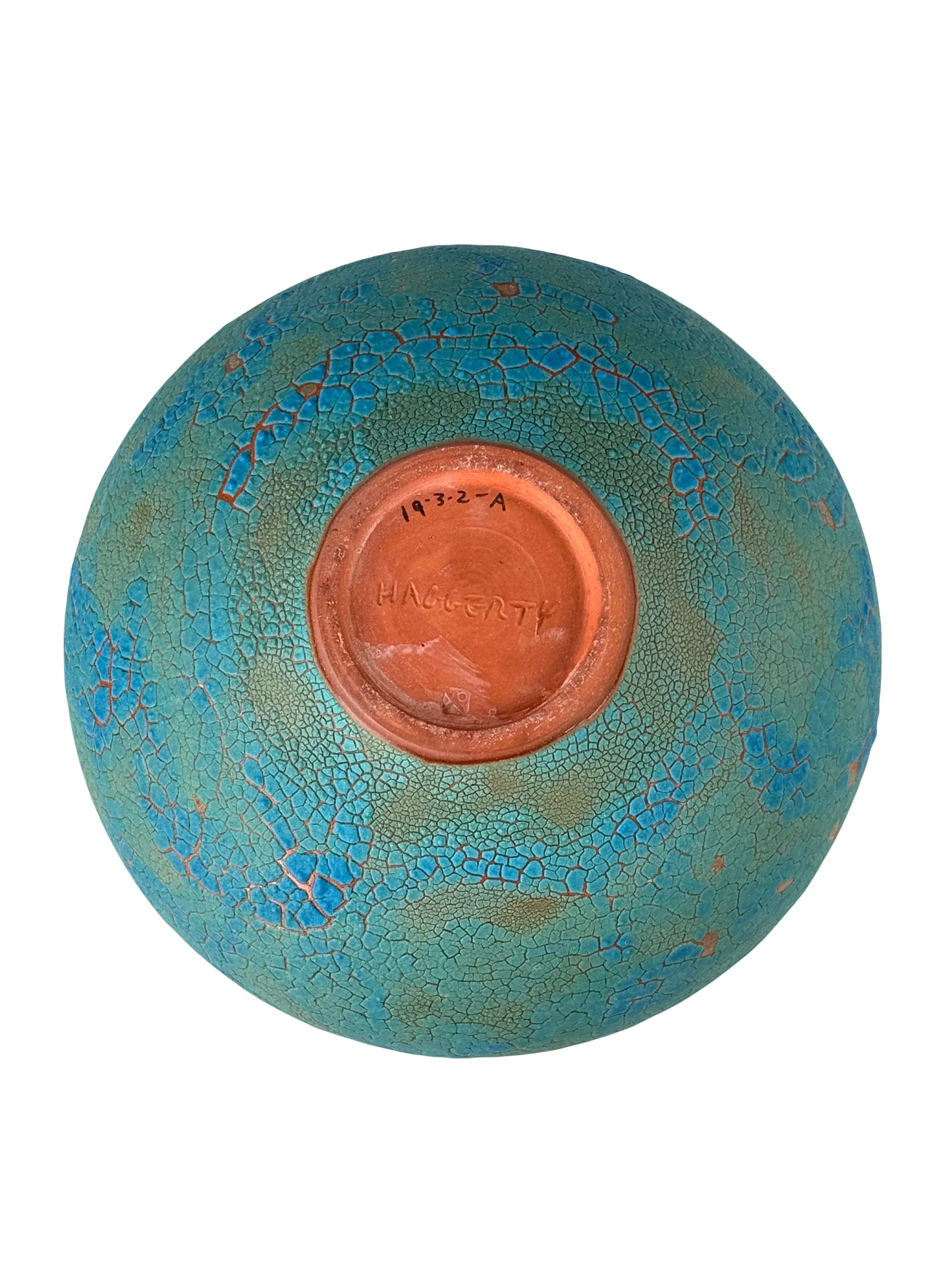 Turquoise Ruckled Glazed Vase