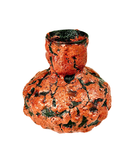 Orange Crater Vase