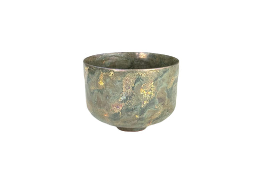 Gold Luster Glaze Bowl with Ashing and Melt Fissures
