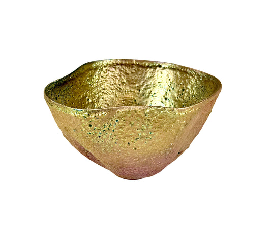 Altered Bowl with Gold and Purple Frogskin Glaze