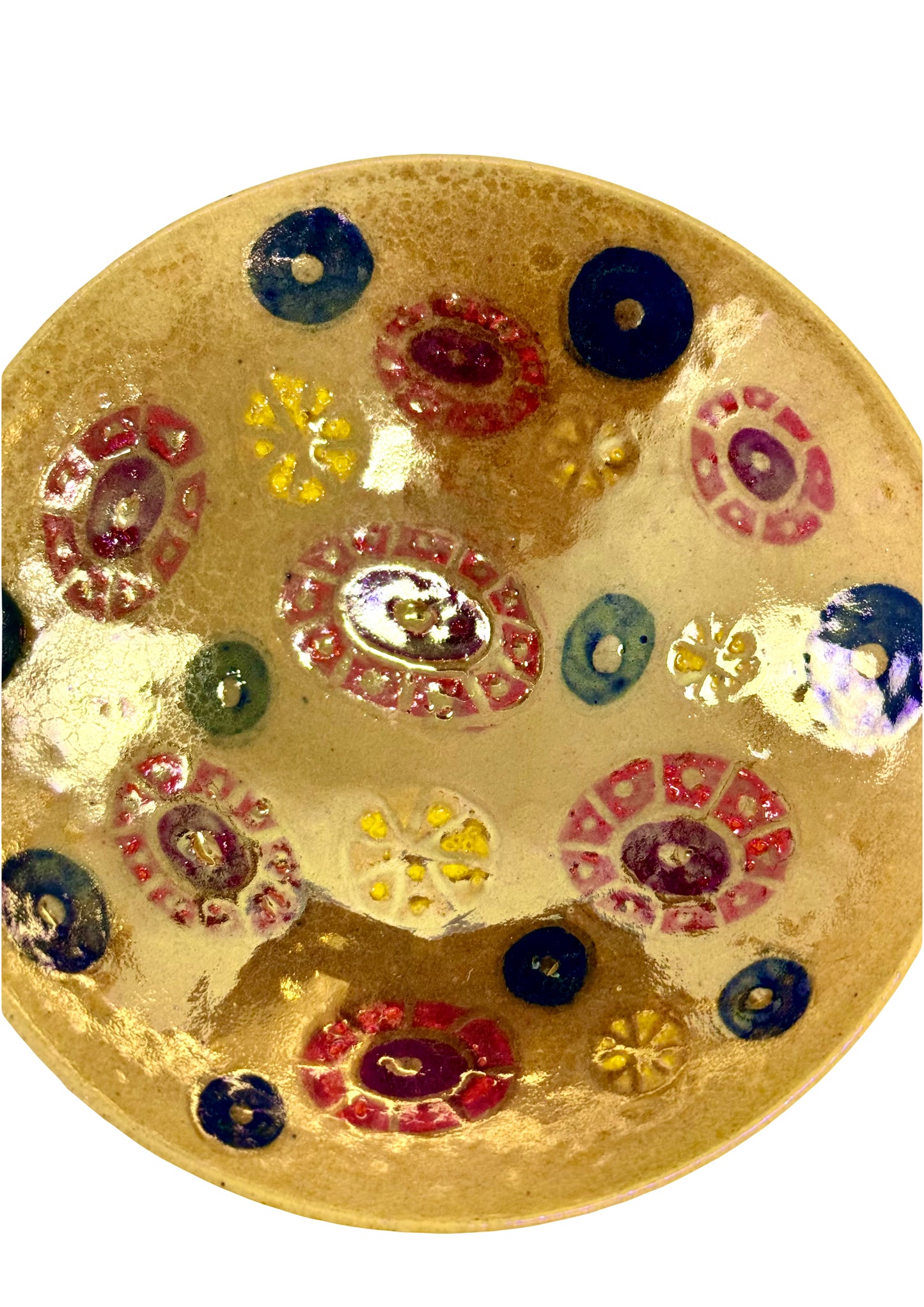 Kaleidoscopic Gold Luster Glaze Bowl