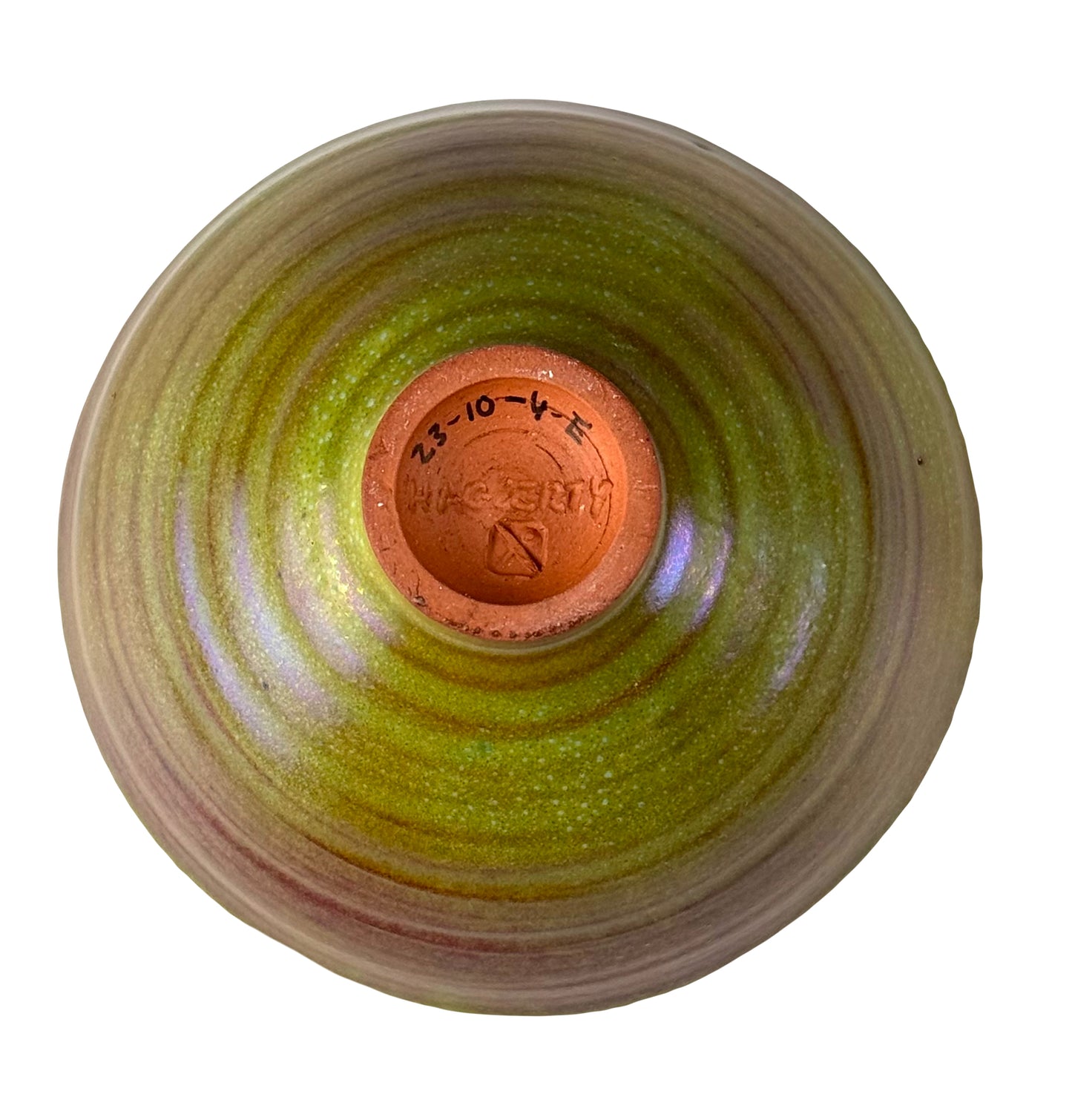 Green Silken and Aqua Luster Glaze Bowl